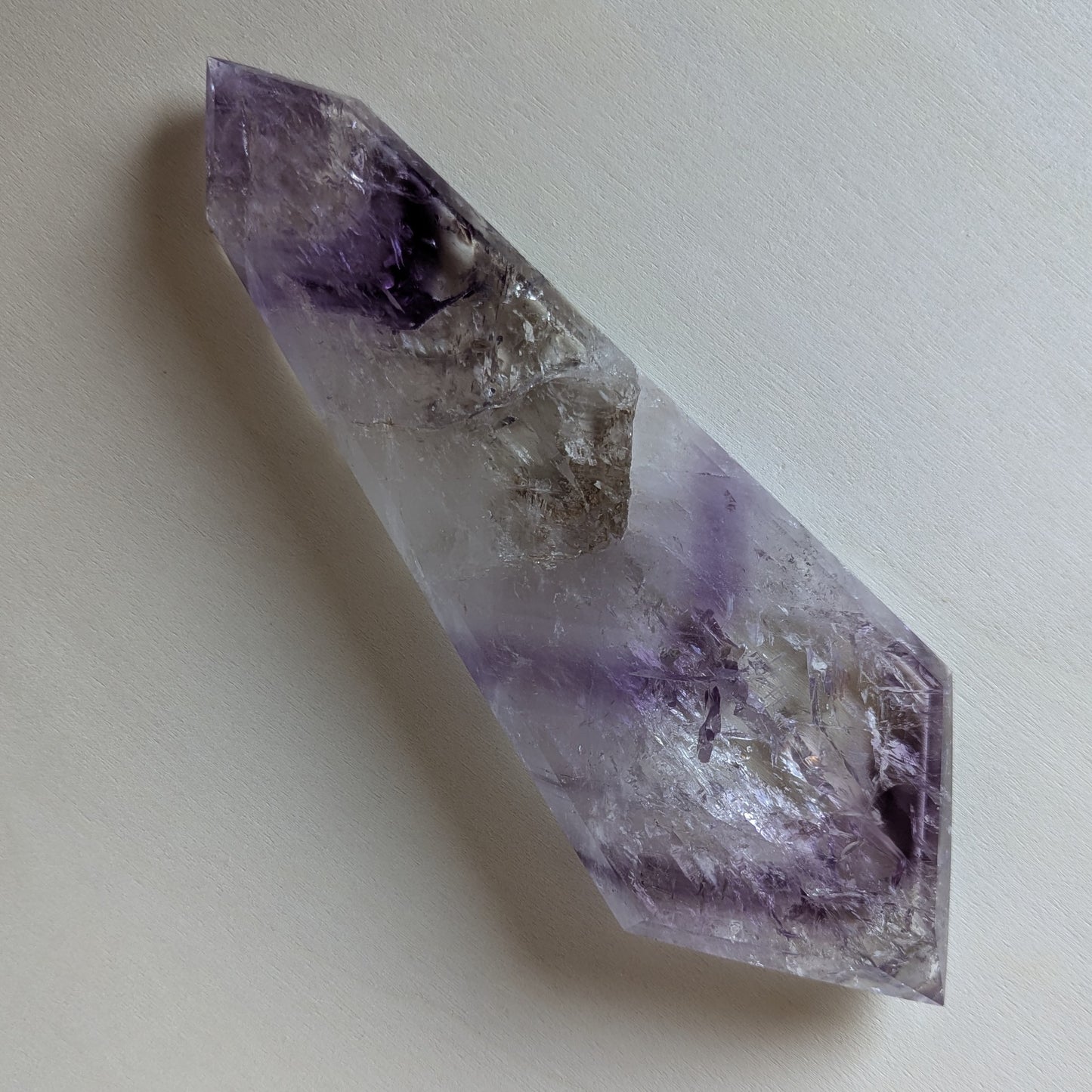 Chevron Amethyst Shaped and Polished 7.5" long, 288 grams