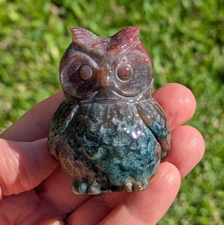 Ocean Jasper Owl 2.25" tall