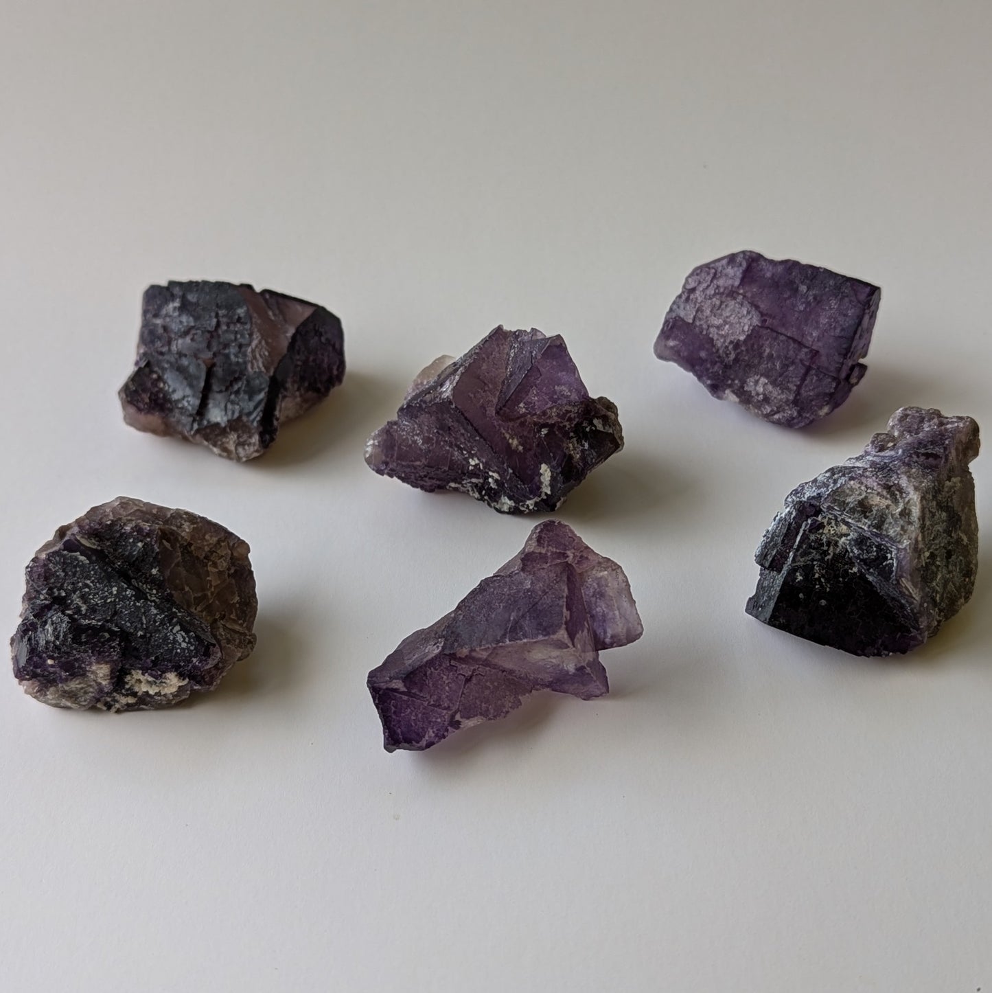 Bulk Fluorite 6 pieces totaling 316.9 grams