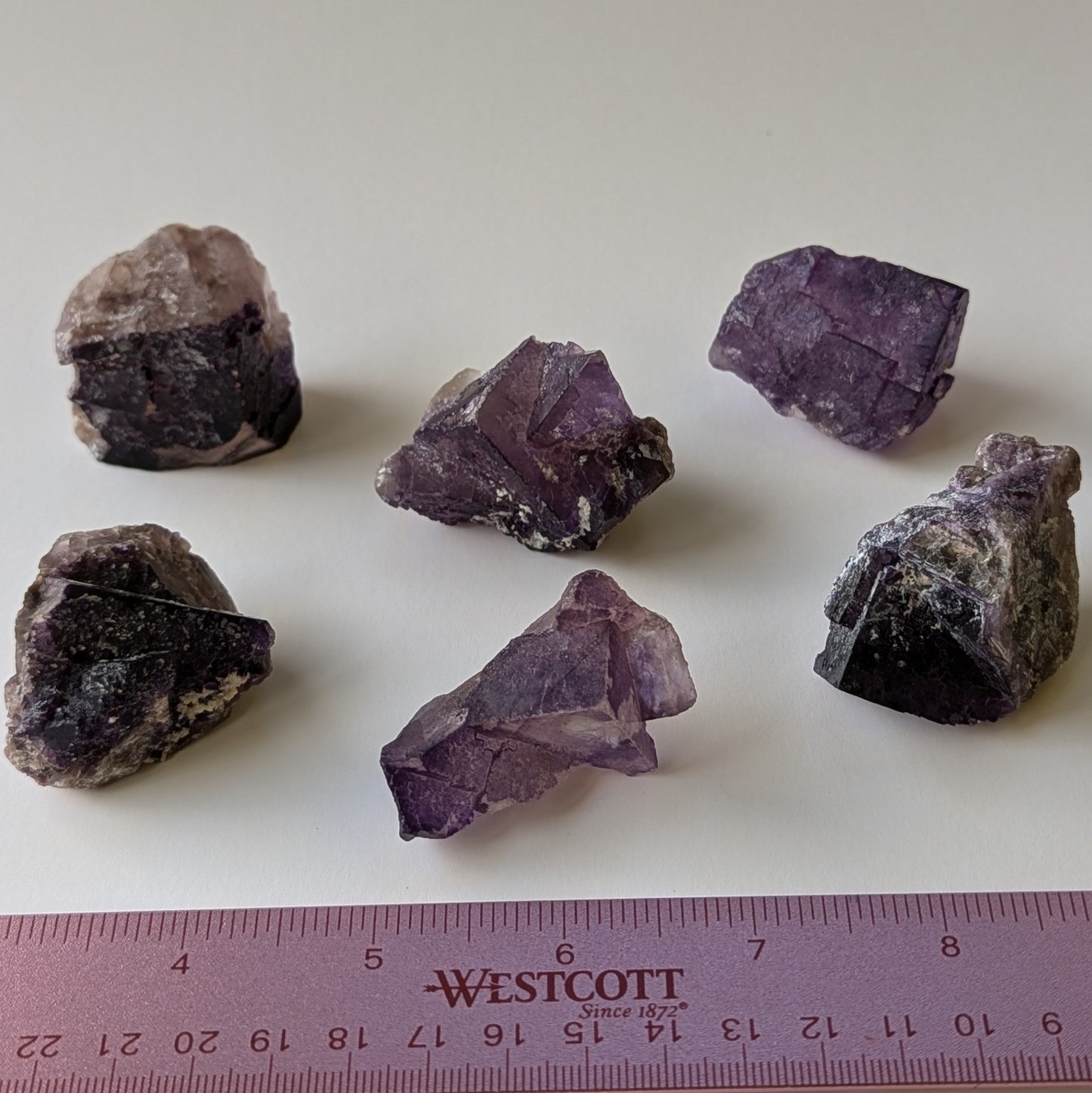 Bulk Fluorite 6 pieces totaling 316.9 grams