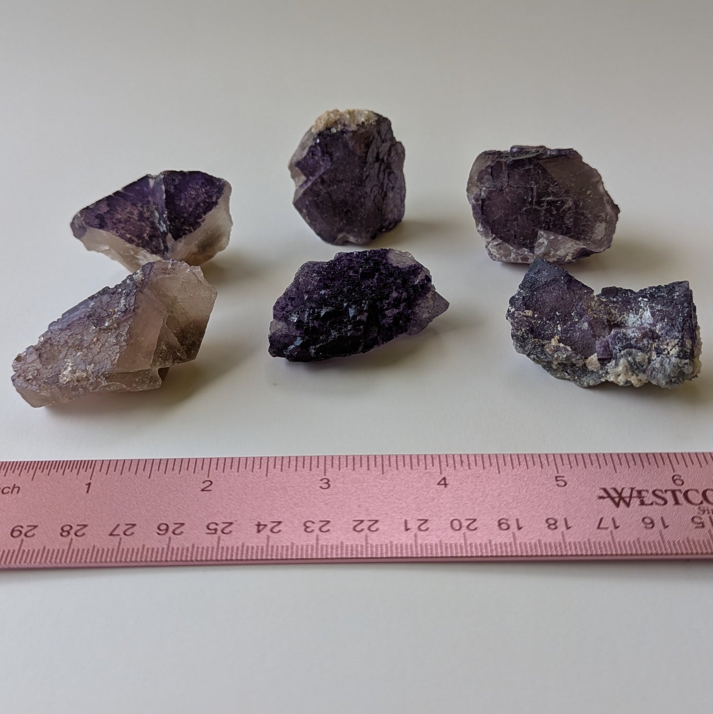 Bulk Fluorite 6 pieces 314.3 grams total