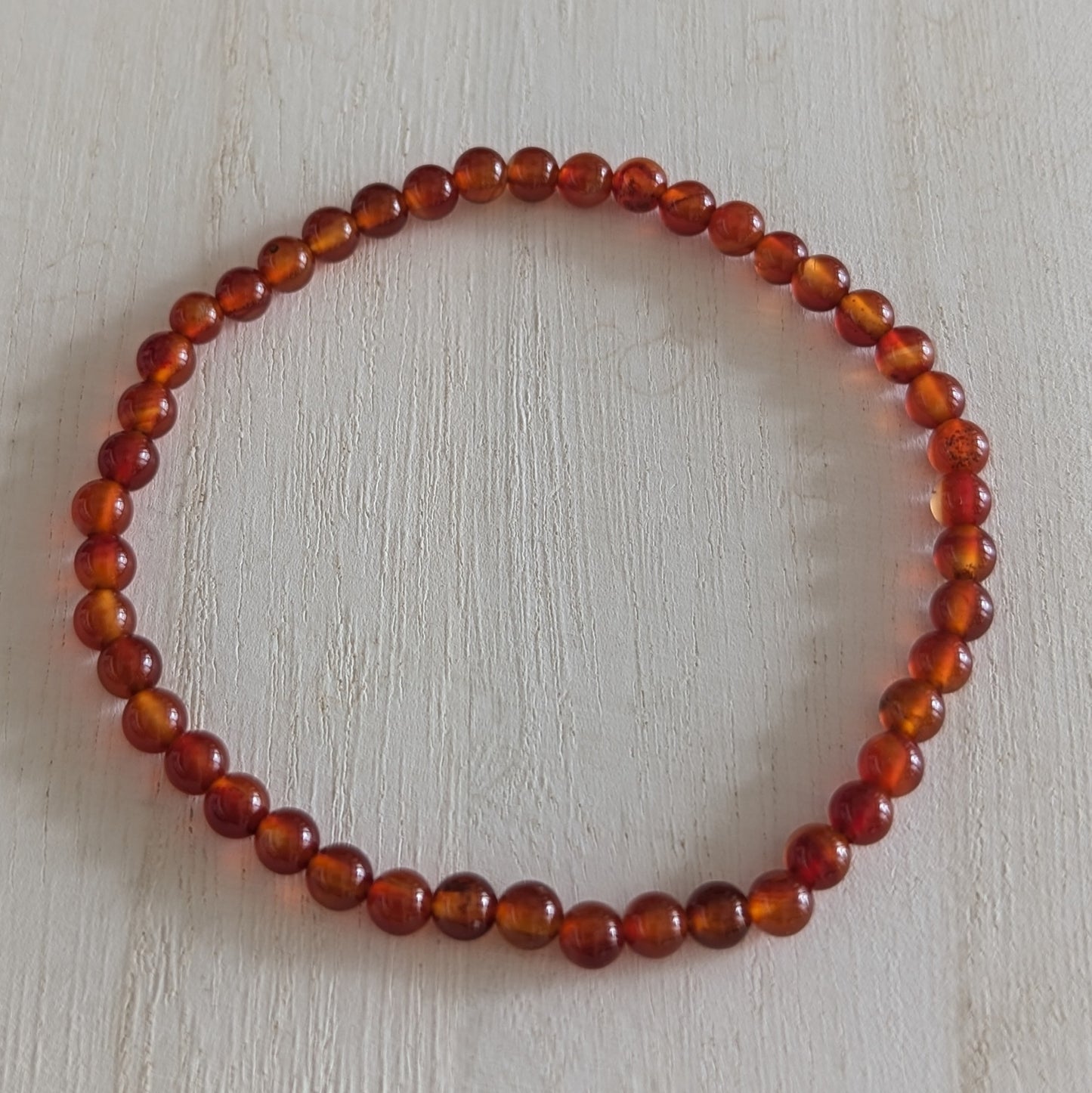 Carnelian Round Bead Bracelet