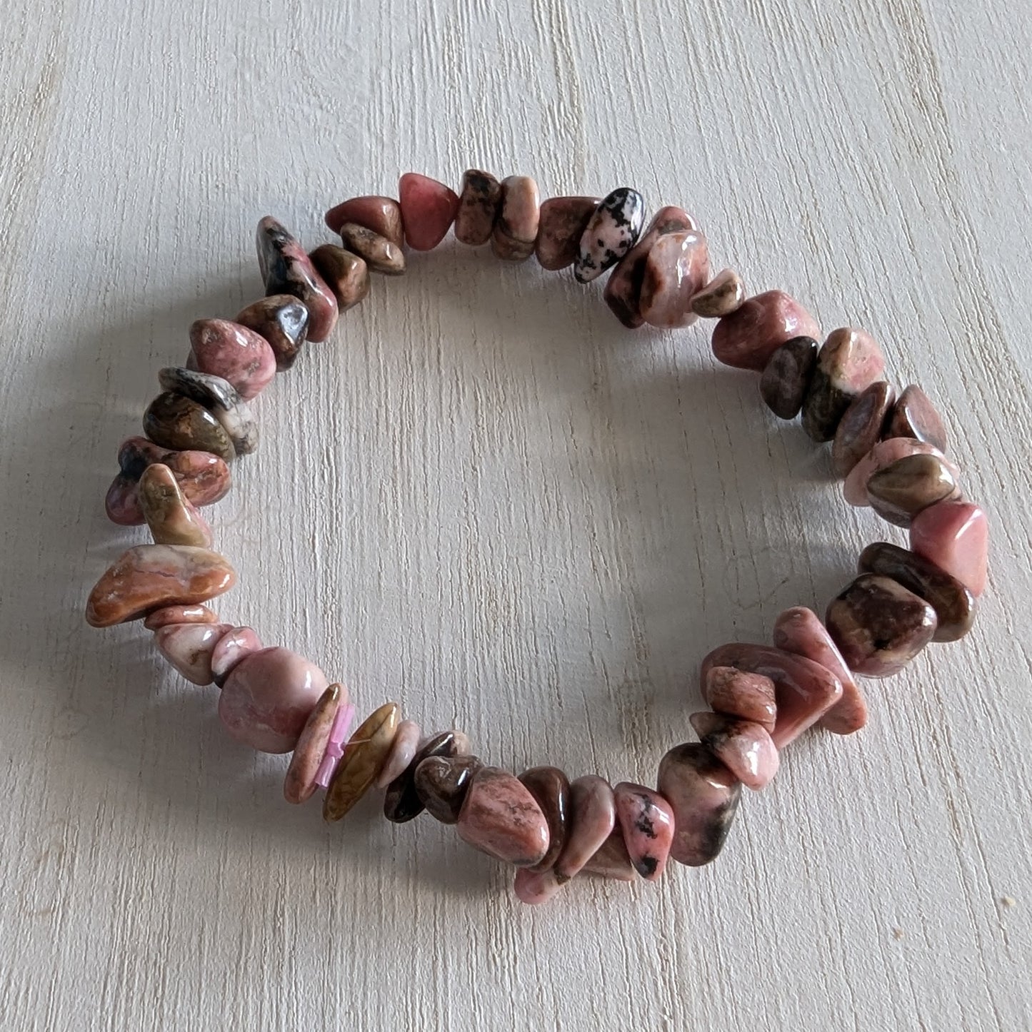 Rhodonite Chip Bracelet