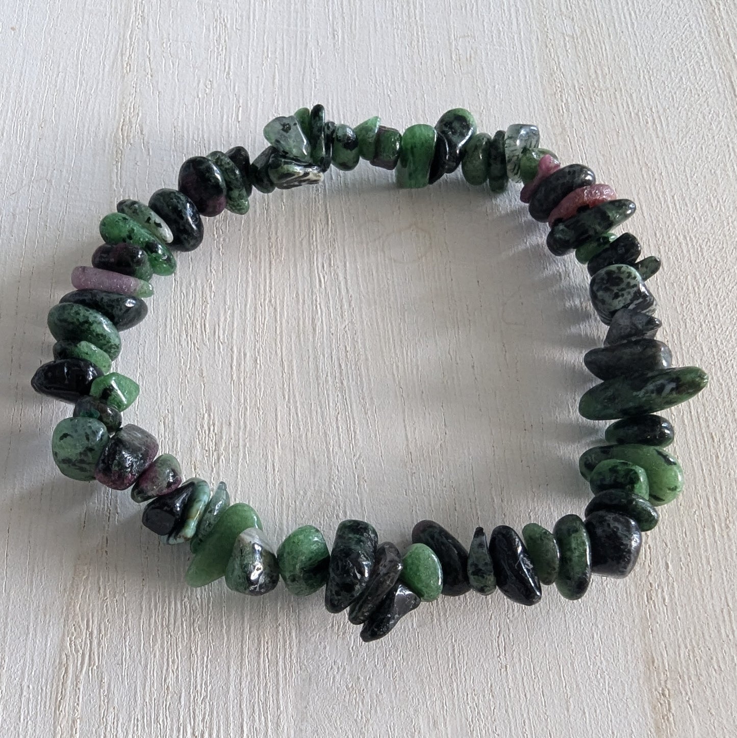 Ruby Zoisite Chip Bracelet