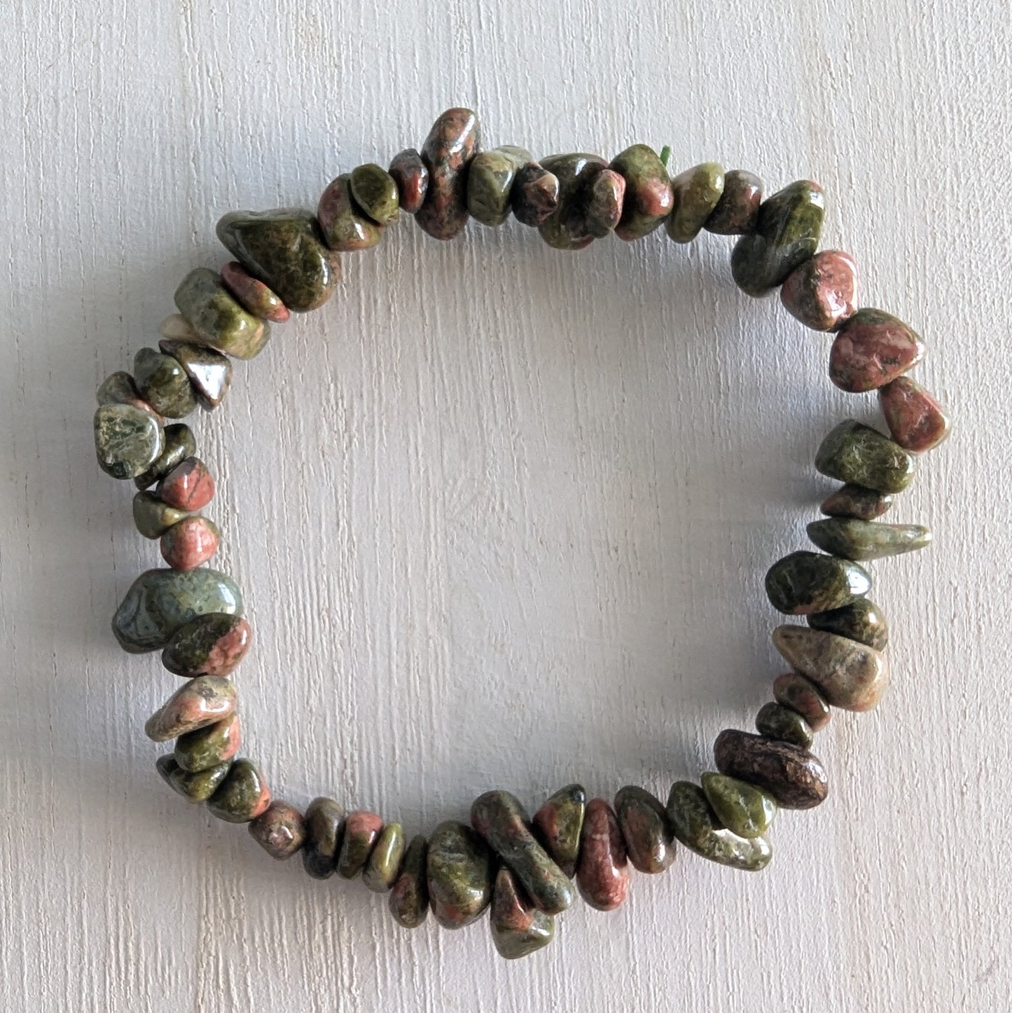 Unakite Chip Bracelet