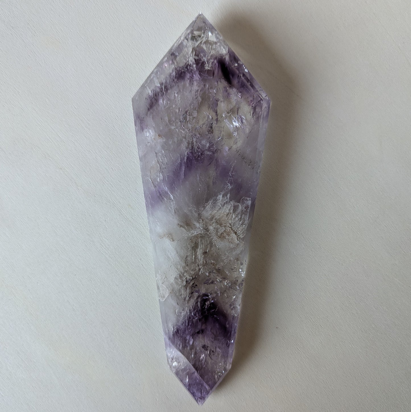 Chevron Amethyst Shaped and Polished 7.5" long, 288 grams