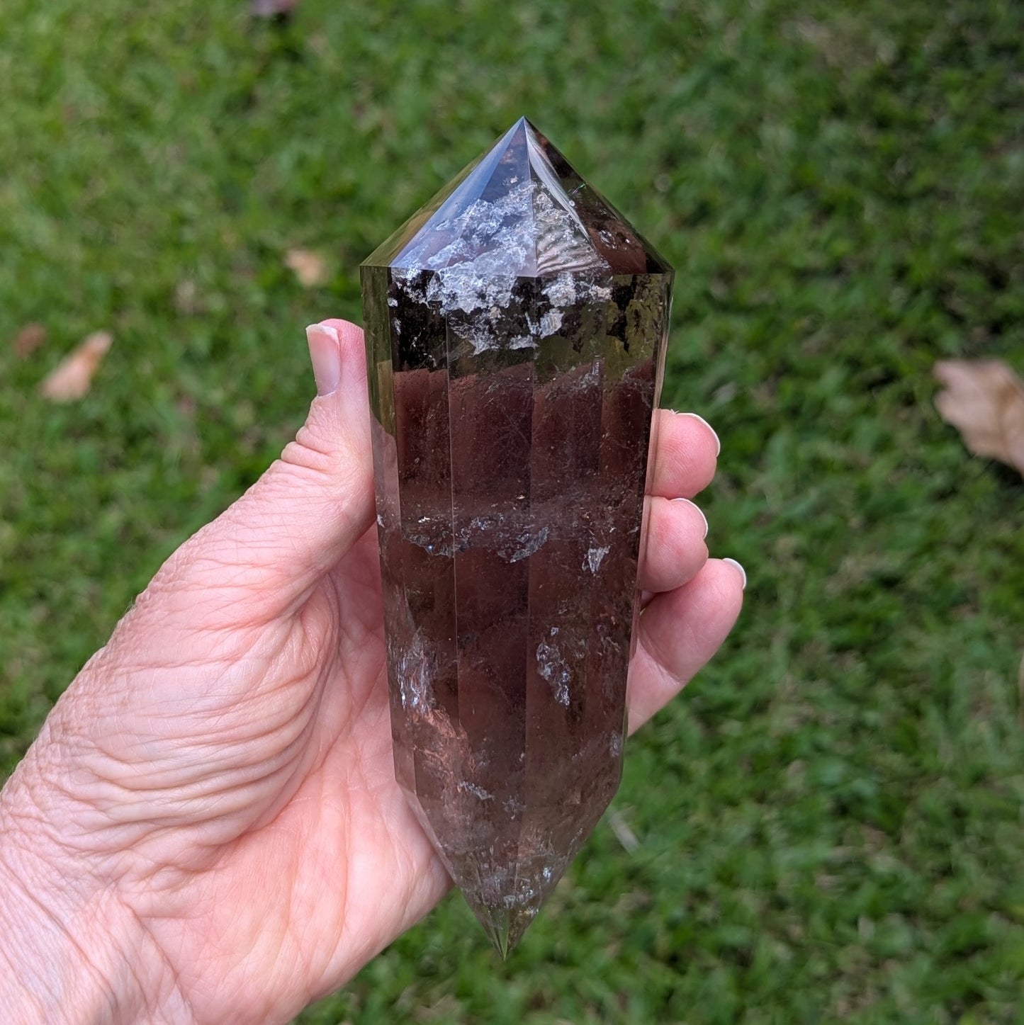 Smokey Quartz Vogel 6" long