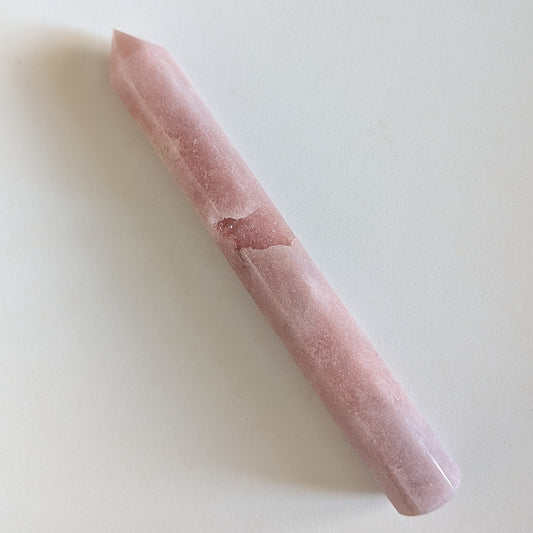 Rose Amethyst Massage Wand with Druzy 6.125" long