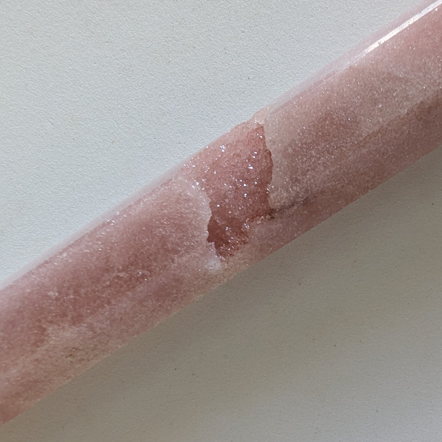 Rose Amethyst Massage Wand with Druzy 6.125" long