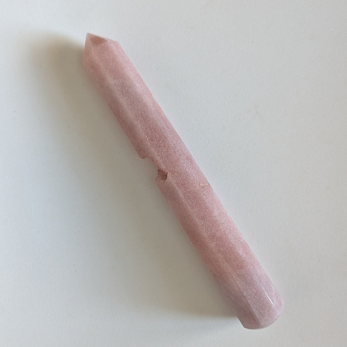 Rose Amethyst Massage Wand with Druzy 6.125" long