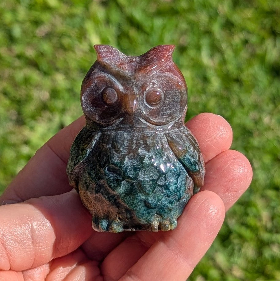 Ocean Jasper Owl 2.25" tall