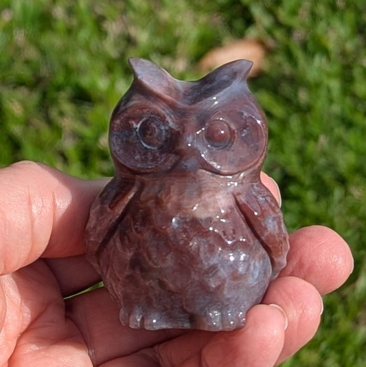 Ocean Jasper Owl 2.25" tall, 142 grams