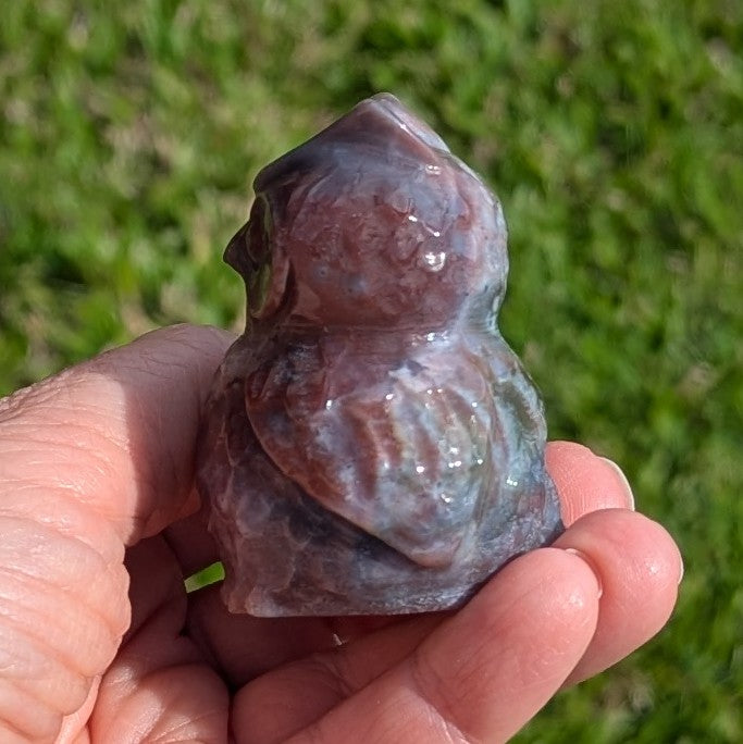 Ocean Jasper Owl 2.25" tall, 142 grams