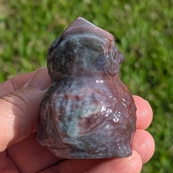 Ocean Jasper Owl 2.25" tall, 142 grams