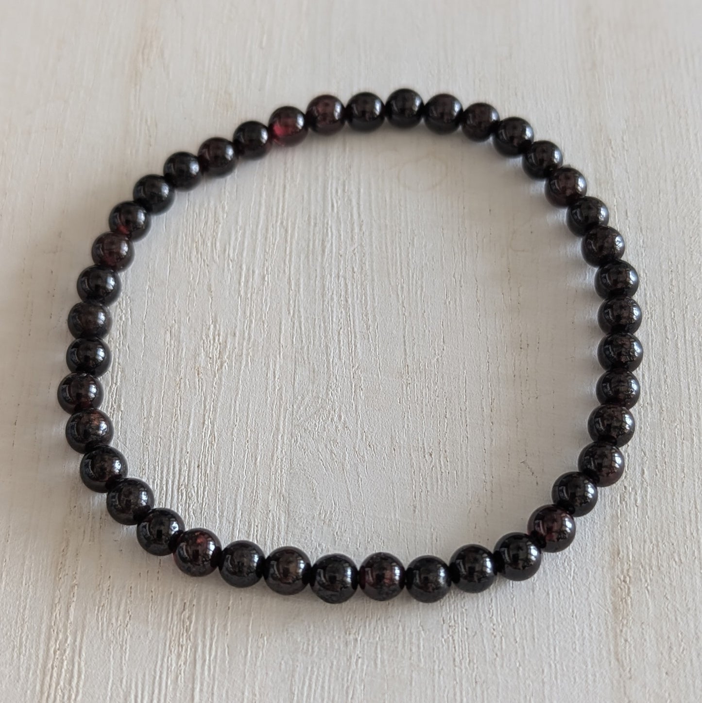 Red Garnet Round Bead Bracelet