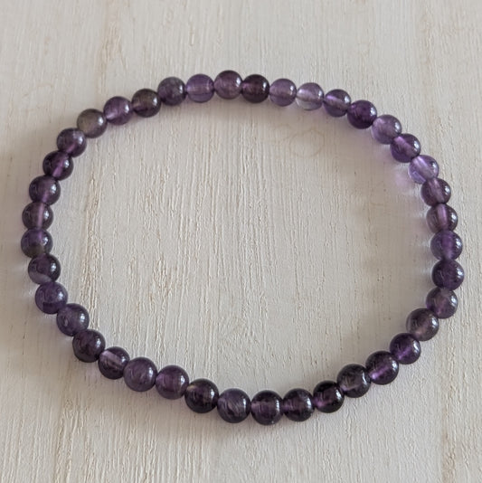 Amethyst Round Bead Bracelet