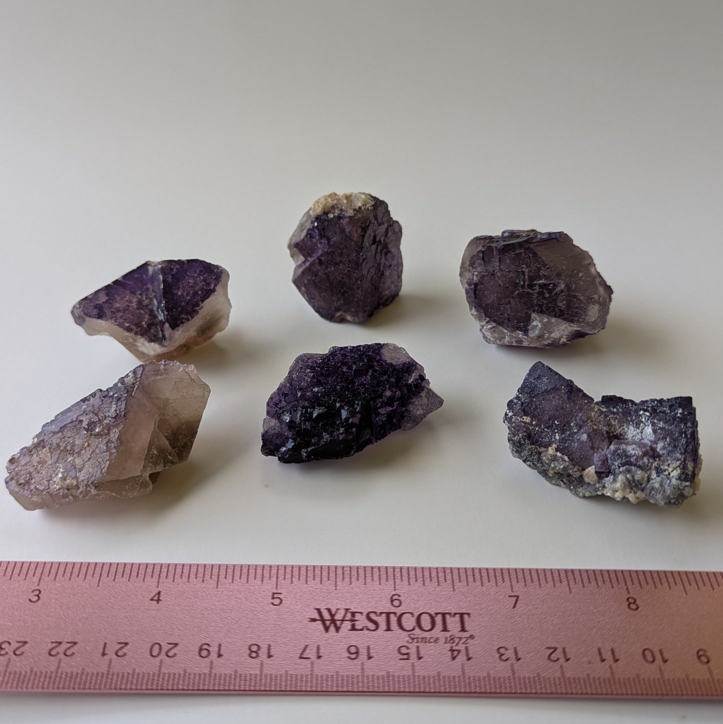 Bulk Fluorite 6 pieces  314.3 grams total