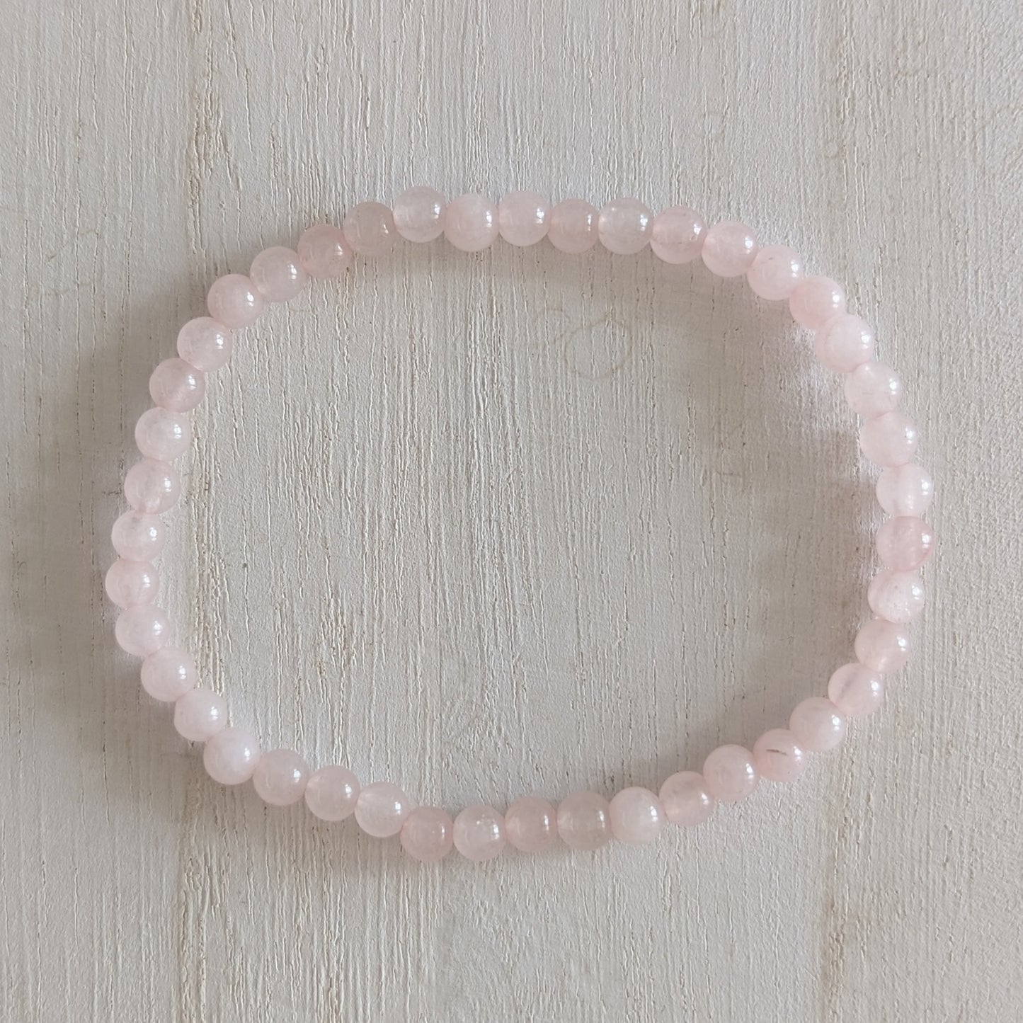 Rose Quartz Round Bead Bracelet