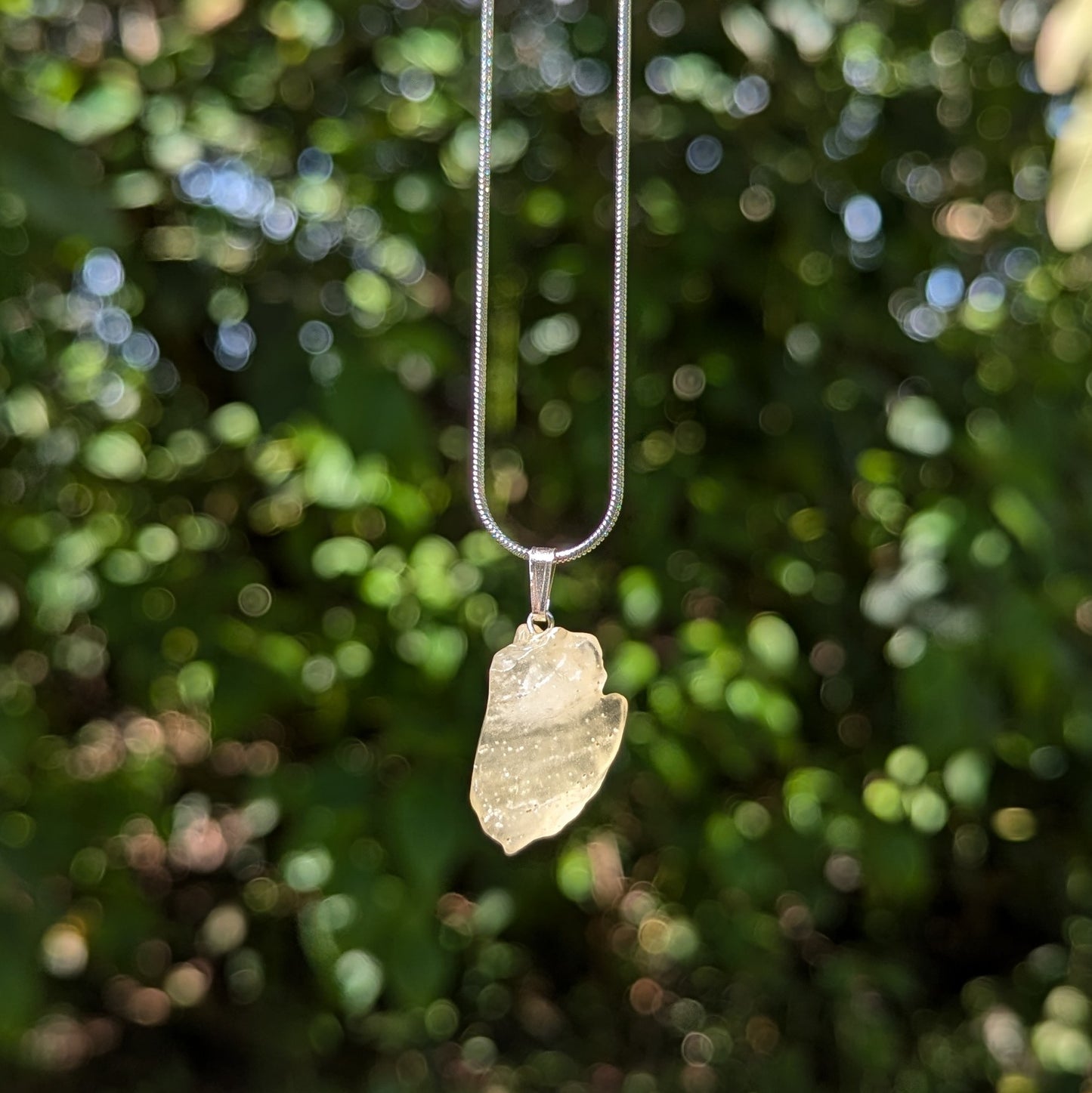 Libyan Desert Glass Pendant 4.4 grams with Stainless Steel Chain