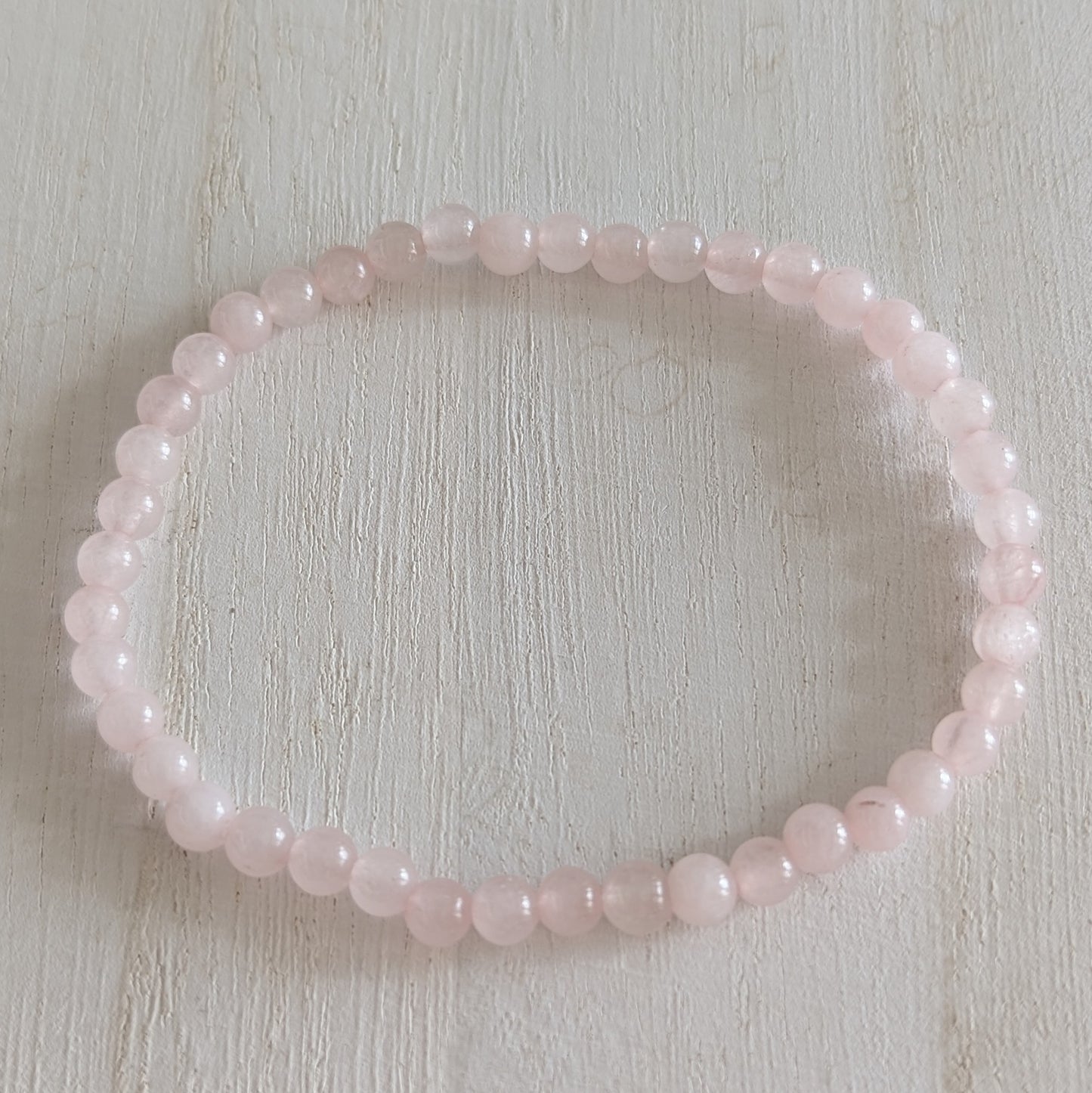 Rose Quartz Round Bead Bracelet