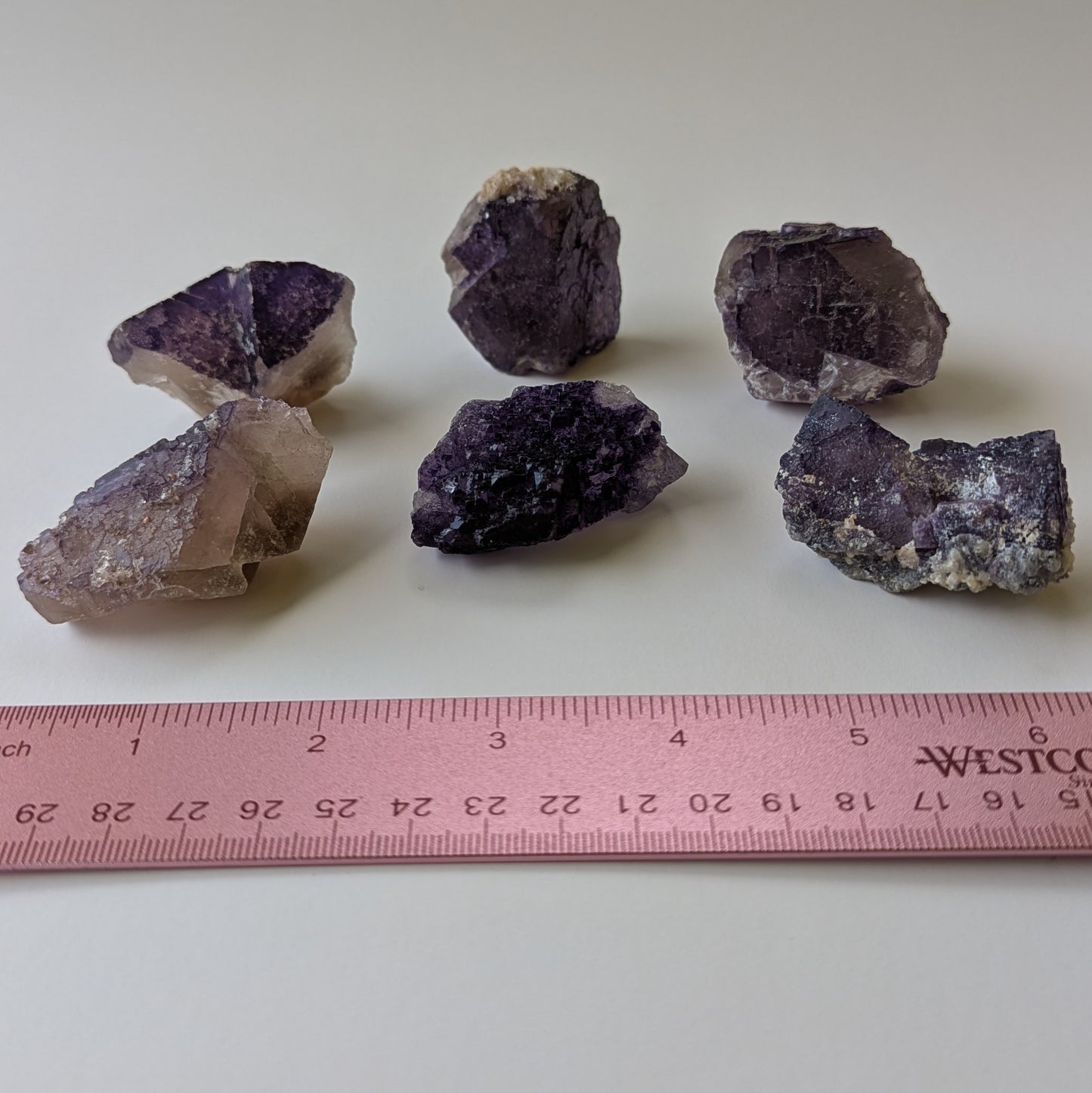 Bulk Fluorite 6 pieces  314.3 grams total