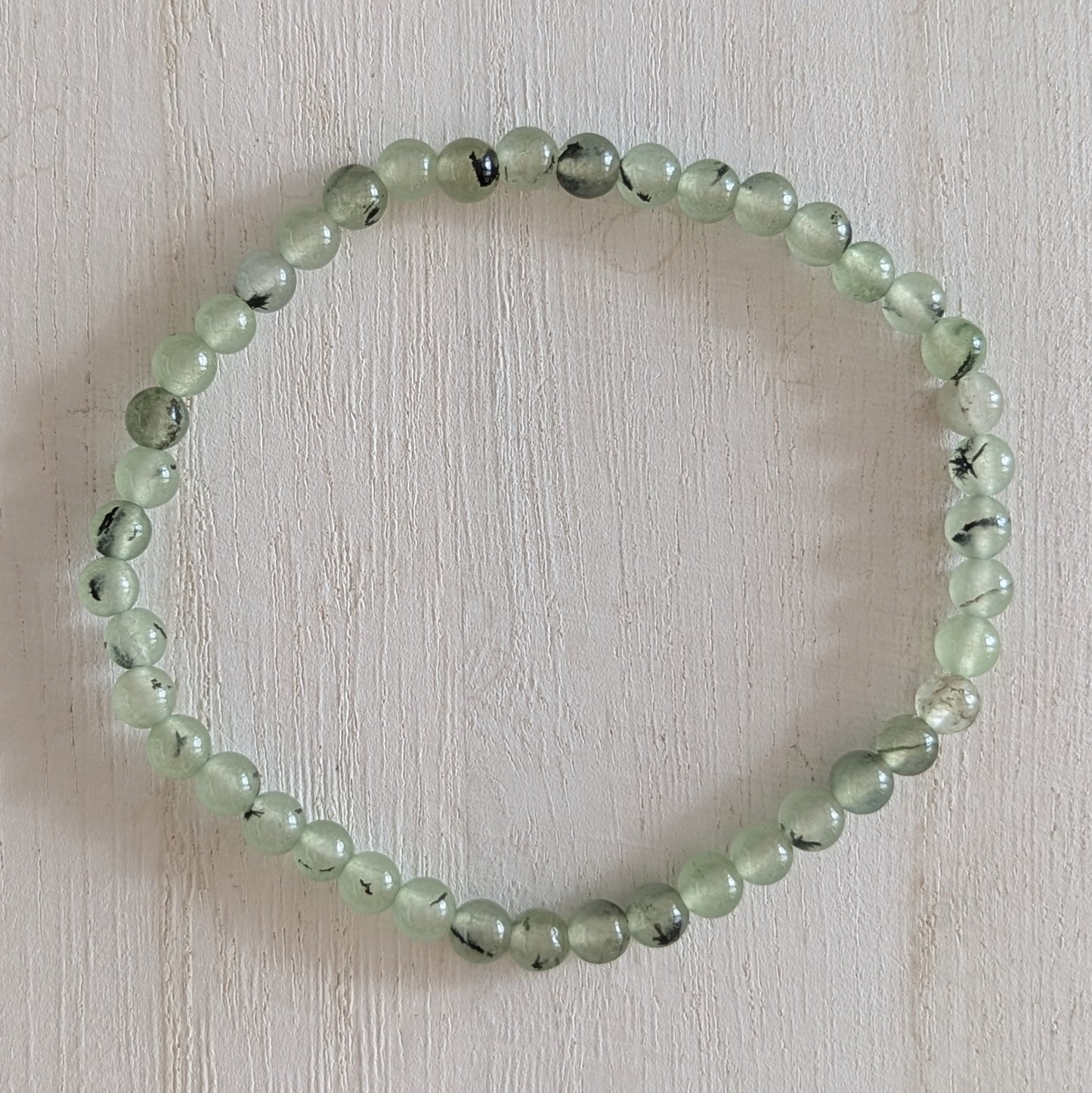 Prehnite Round Bead Bracelet