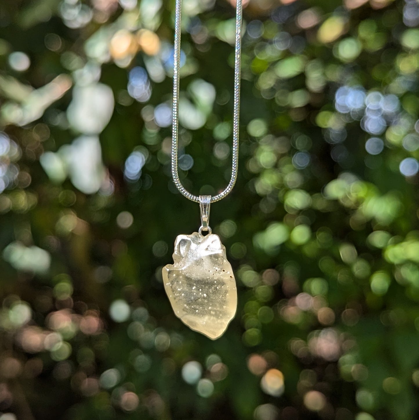 Libyan Desert Glass Pendant 4.4 grams with Stainless Steel Chain